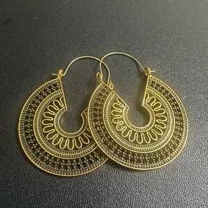 Intricate Gold Dangle Earrings